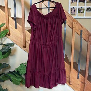 Old Navy 4x Burgundy Off the shoulder dress